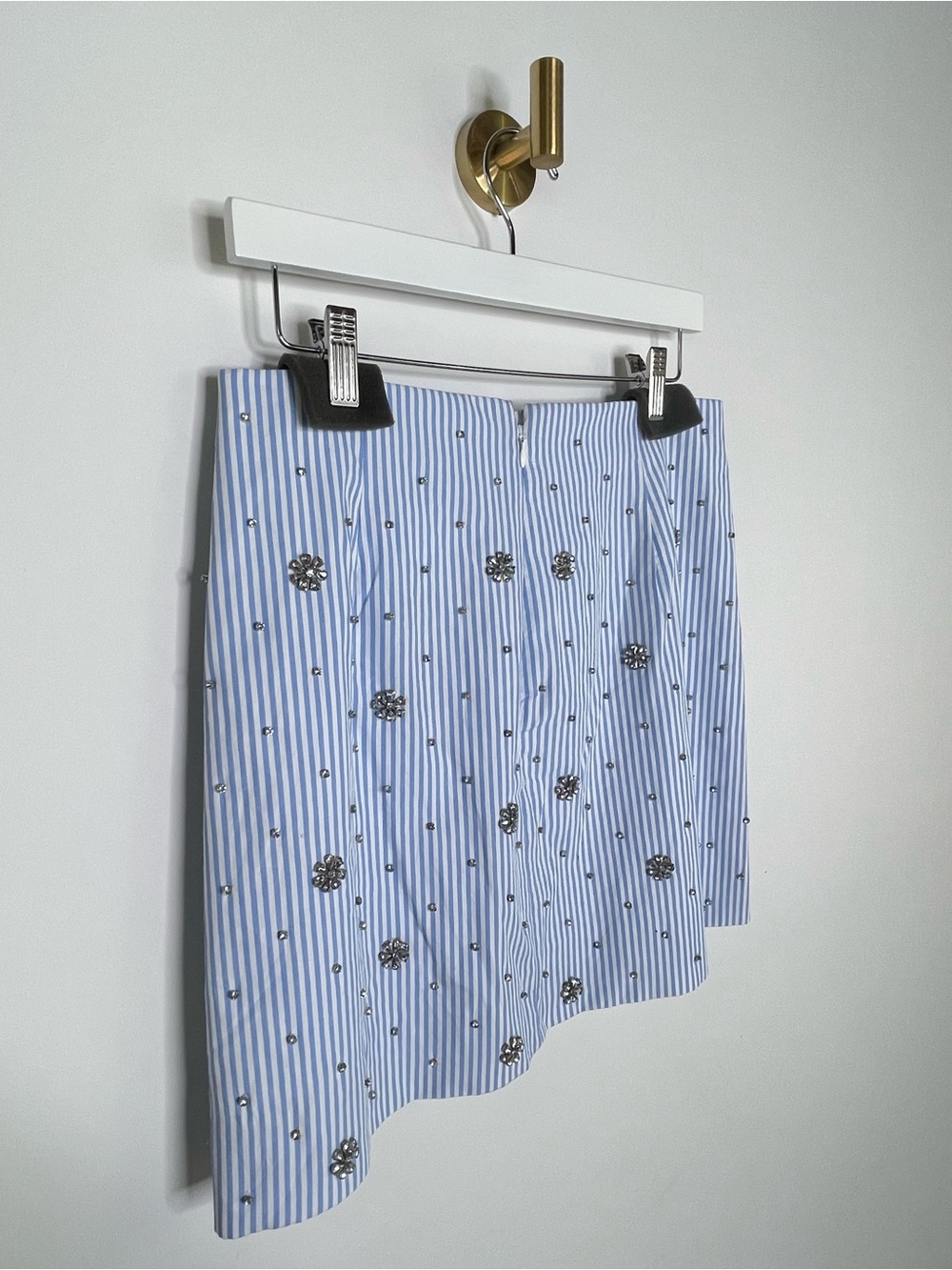 Feminine | J Crew Collection Embellished Pinstripe Mini | Crystal Rhinestone NWT - Picture 11 of 13